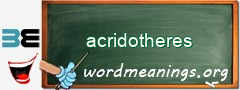 WordMeaning blackboard for acridotheres